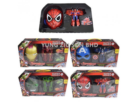 TY666#TRANSFORMING HERO AND LIGHTED MASK TOY SET